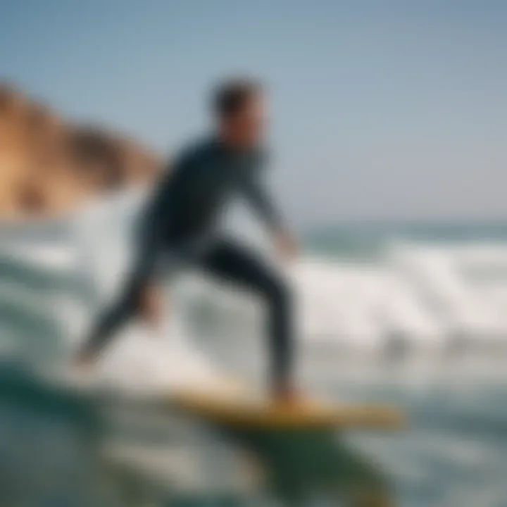 Local surf school in Morocco with students learning to surf