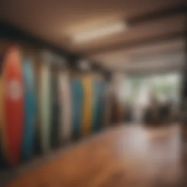 Local surfboard shop showcasing gear