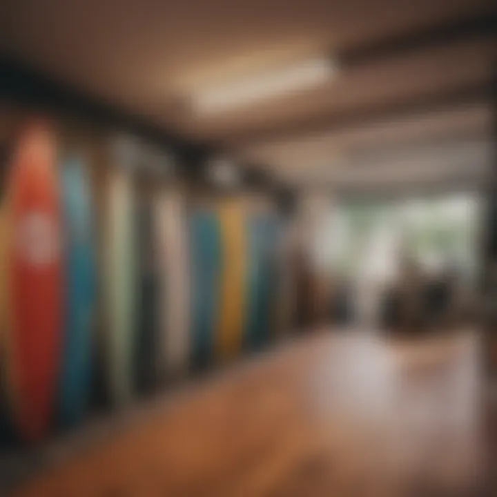 Local surfboard shop showcasing gear