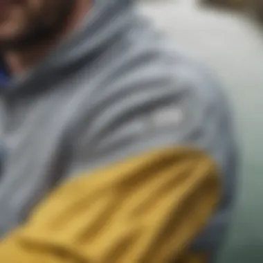 Close-up of high-performance fabric used in the Trail Harbor Hoody.