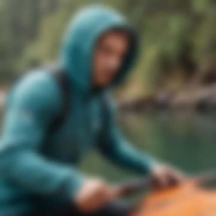 The Trail Harbor Hoody worn by an enthusiast during a watersport activity.