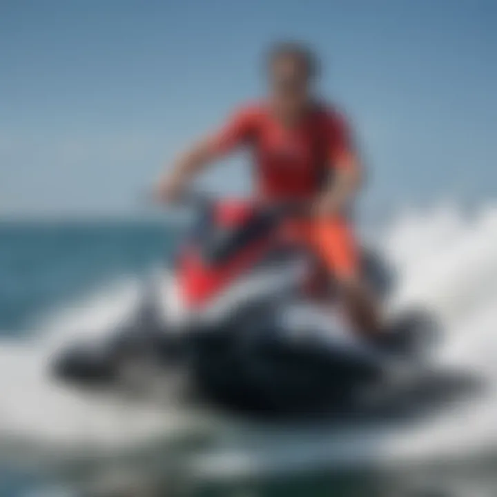 Close-up of jet ski sled design features