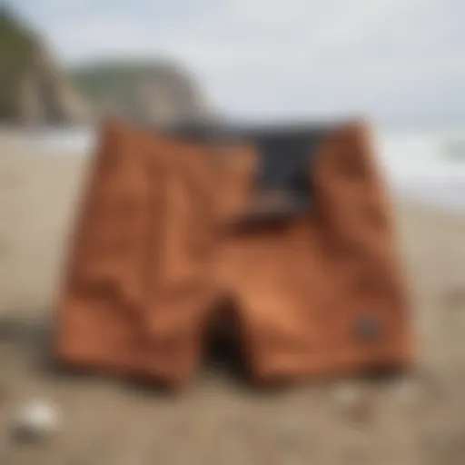 Stylish Quiksilver Cord Shorts displayed on a beach