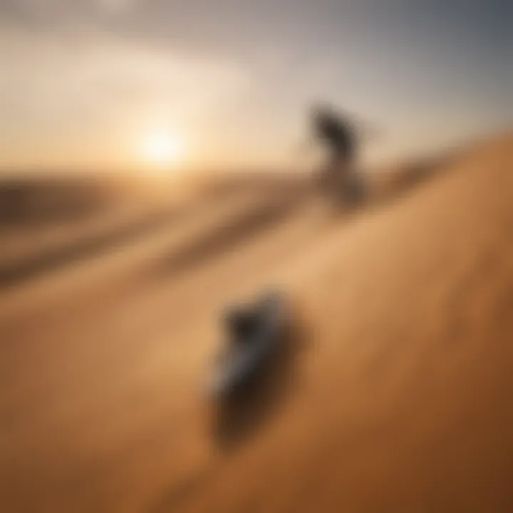 A breathtaking sunset over a sandy landscape