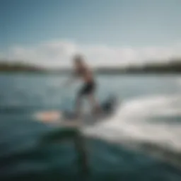 Diverse wake foils displayed on a rack