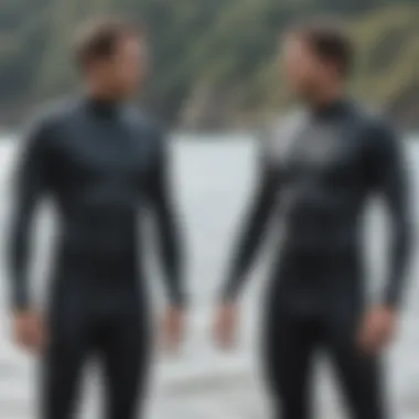 Side-by-side comparison of different wetsuit brands