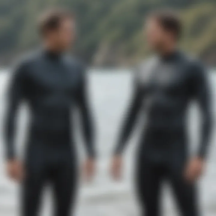 Side-by-side comparison of different wetsuit brands