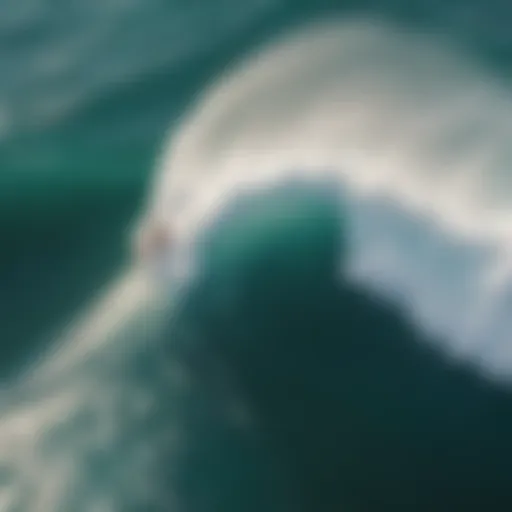 Aerial view of a surfing competition showcasing vibrant waves and athletes in action.