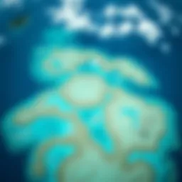 Aerial view showcasing the vast expanse of the Great Barrier Reef.