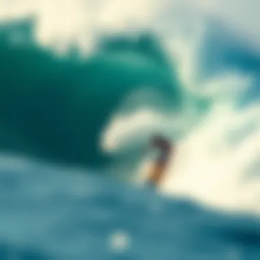 Chasing Giants: The Thrill of Big Wave Surfing A stunning view of a big wave surf session