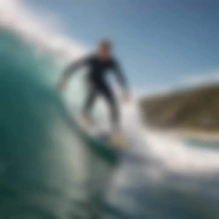 Jamie O'Brien riding a wave with his surfboard