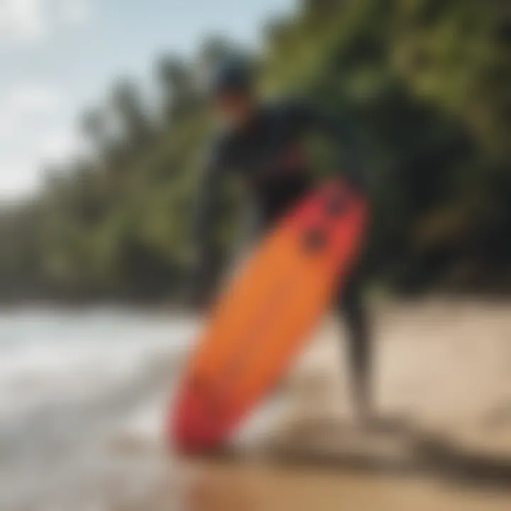 Variety of kiteboards showcased in a vibrant outdoor setting