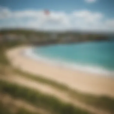 A scenic view of a popular kite flying location