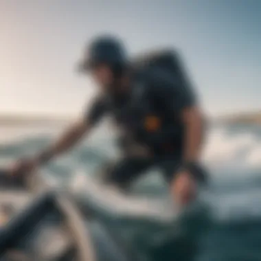 User engaging with the Liquid Force Mission Control Bar during a watersport activity