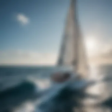 An open sailboat gliding smoothly across expansive blue waters, embodying freedom and adventure.