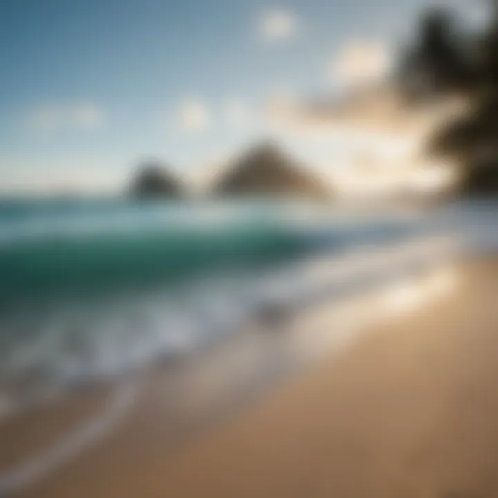 A tranquil beach scene at Lanikai with gentle waves