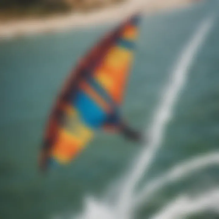 A kite wing in flight, demonstrating its design and shape