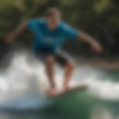 Skimboarder enjoying the ride with optimal performance