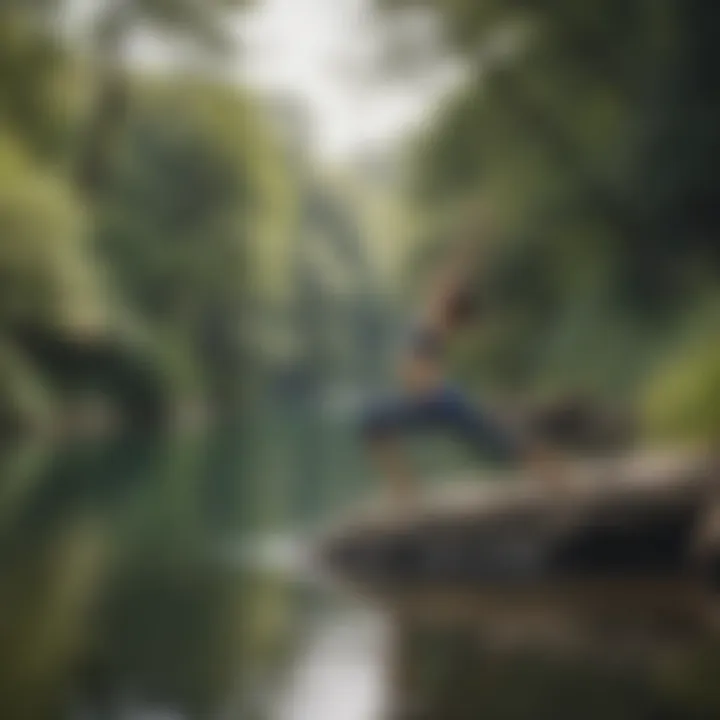 A serene outdoor yoga session by the water