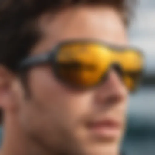 Close-up view of Polar One sunglasses showcasing lens technology