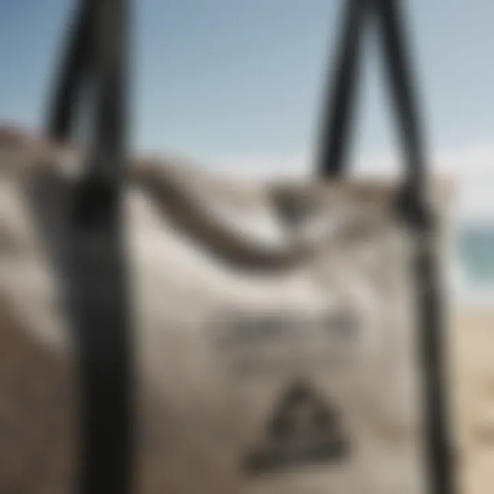 Close-up of Quiksilver beach bag materials