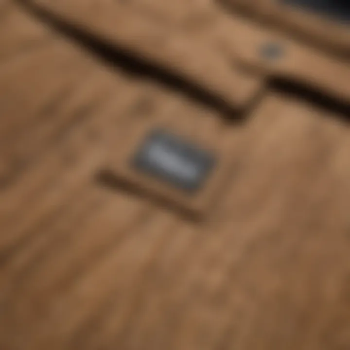 Close-up of Quiksilver Taxer Cord Shorts showcasing material texture