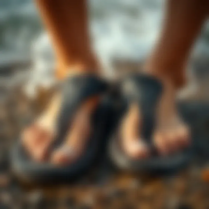 Intricate Design of Reef Fanning Sandals Close-up view of Reef Fanning sandals showcasing their intricate design and unique features