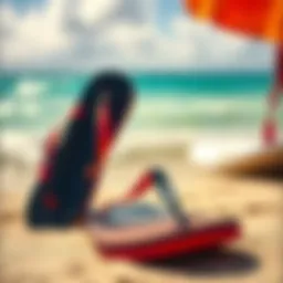 Stylish Reef One flip flops on a vibrant beach setting
