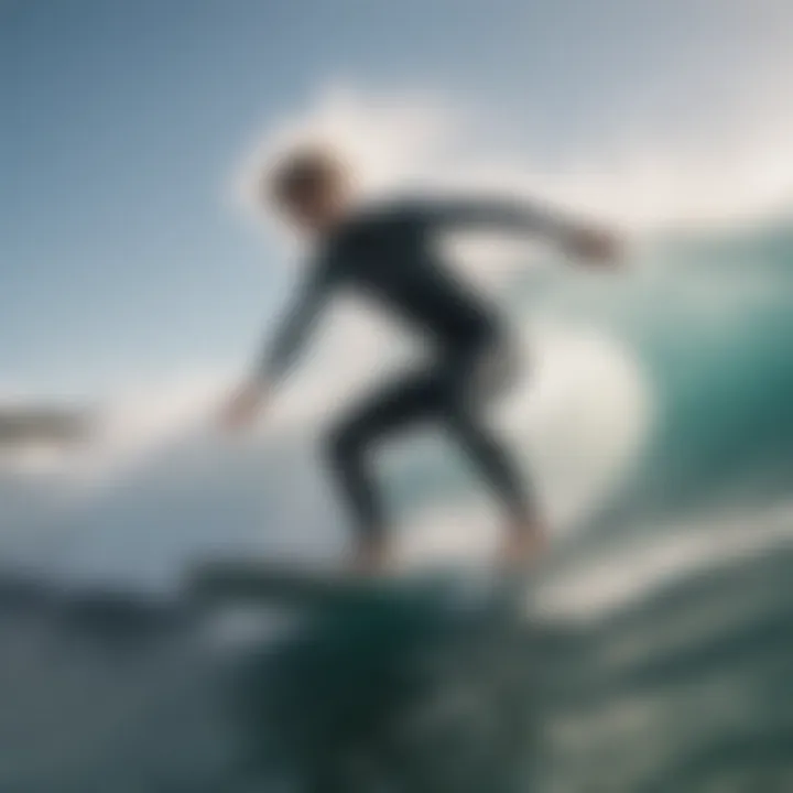 Athlete wearing Ripcurl wetsuit shorts while surfing on a wave