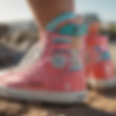 Close-up of Roxy Shoreline shoes emphasizing their design features