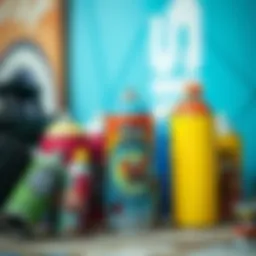 Colorful spray paint cans ideal for surfboard customization