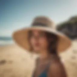 Stylish Shelta sun hat displayed on a beach setting