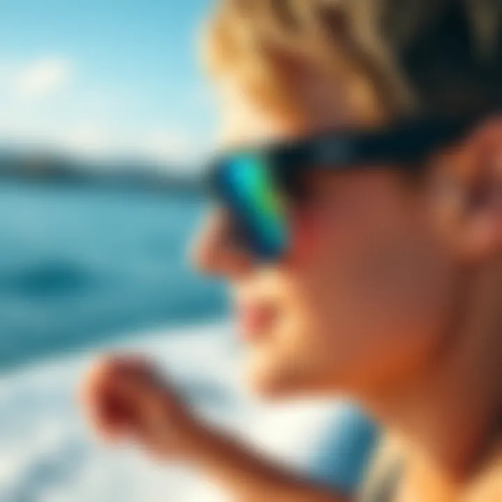 Person wearing Smith Eastbank Chromapop sunglasses enjoying a sunny day by the water