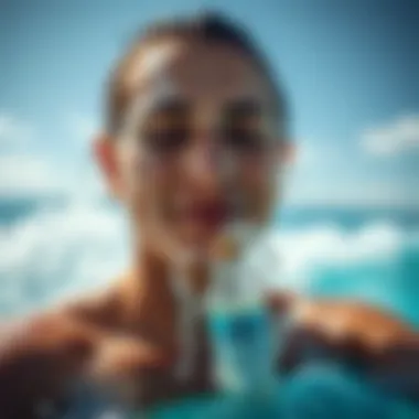 Application of serum for skin hydration