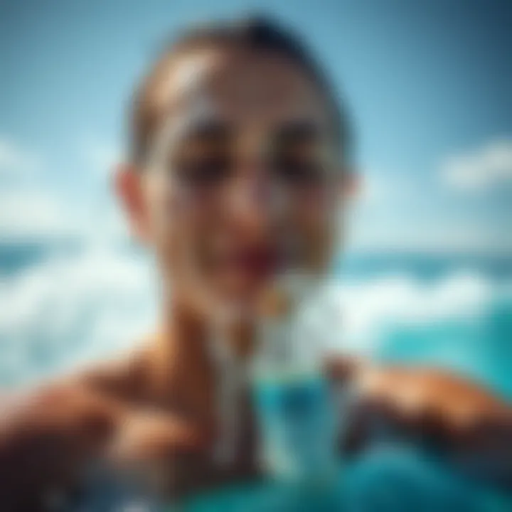 Application of serum for skin hydration