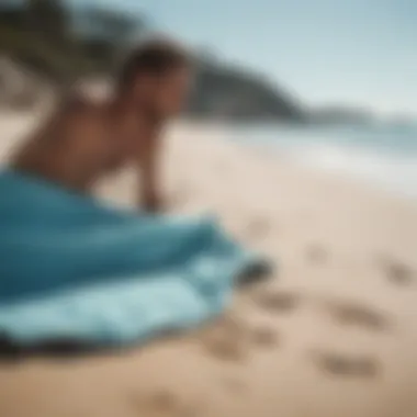 Sun Bum towel in use at the beach