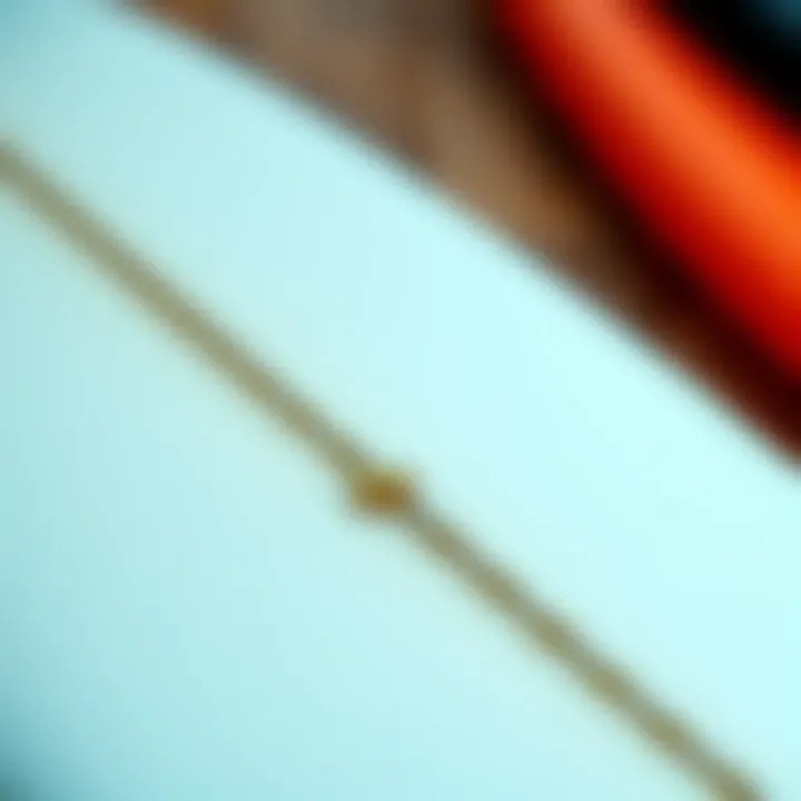 Materials Used in Intermediate Surfboards Close-up of surfboard materials highlighting foam, fiberglass, and epoxy compositions.