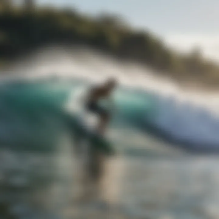 Surfer riding a wave at Playa Venao