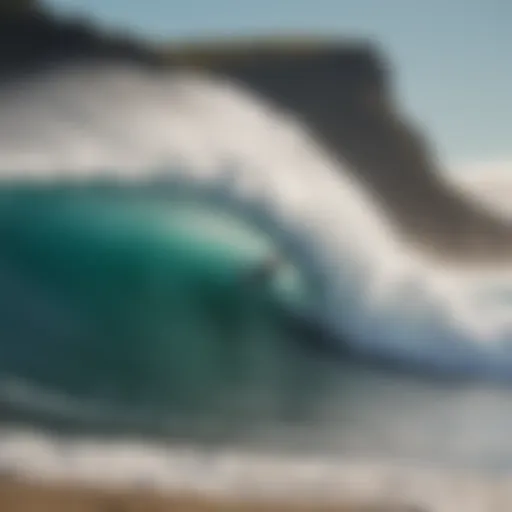 Dynamic ocean waves crashing along the shore