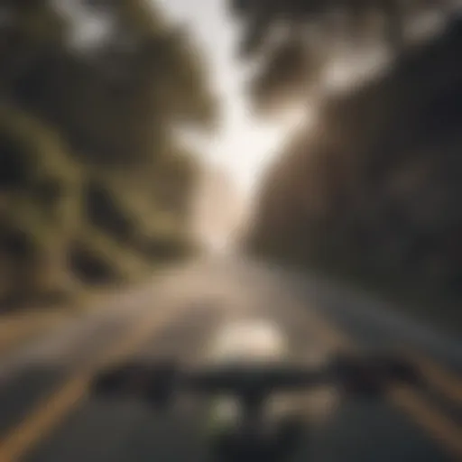 A longboarder cruising along a scenic coastal path