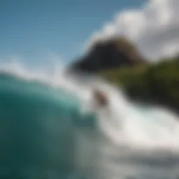 A surfer catching a wave at Playa Negra