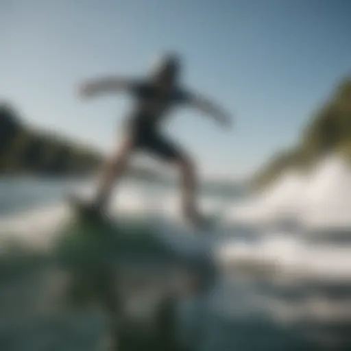 Early wakeboarding on calm waters