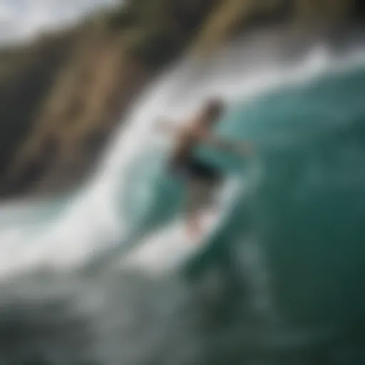 A surfer demonstrating effective paddling technique in the water