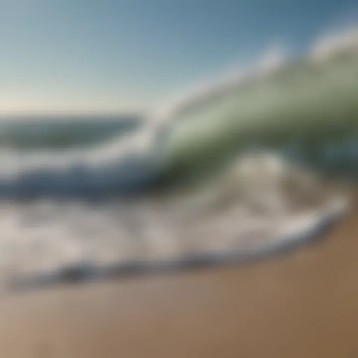 Tranquil ocean waves gently lapping against a sandy shore