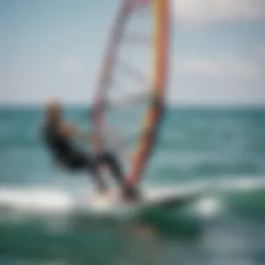 A breathtaking view of a windsurfing competition