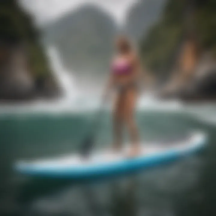 User-friendly setup of the Thunder Wave paddle board, highlighting its compact storage and easy inflation