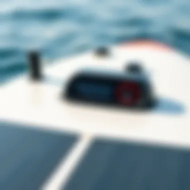 Innovation Unveiled: Control Mechanisms of Modern Surfboards Close-up of a motorized surfboard's control panel