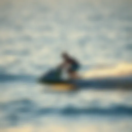 A sleek motorized surfboard gliding over the water