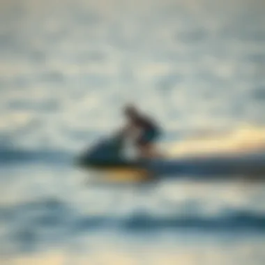 The Art of Surfing: Motorized Boards in Action A sleek motorized surfboard gliding over the water