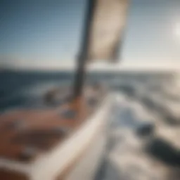 Sailboat navigating on open water with a clear view of the starboard side